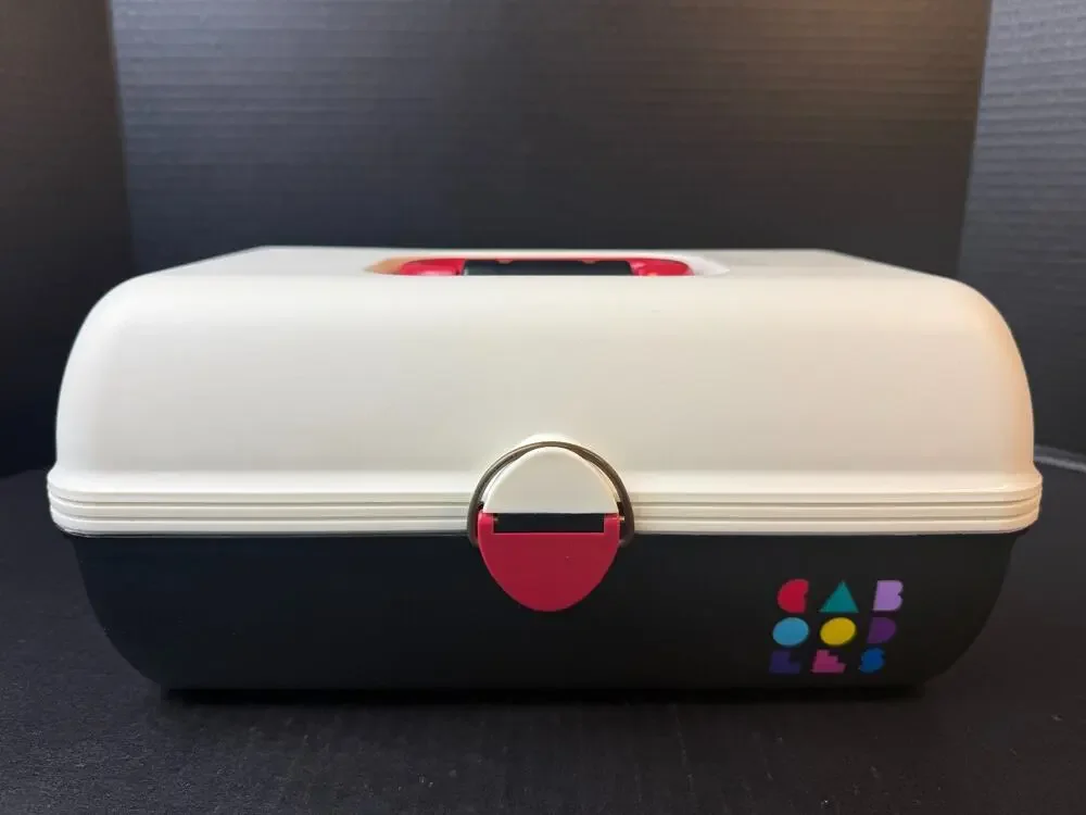 Vtg Caboodles Black White Pink 2620 Makeup Cosmetic Jewelry Case Mirror 90s USA